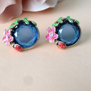 Clear Blue Garden Fun Earrings